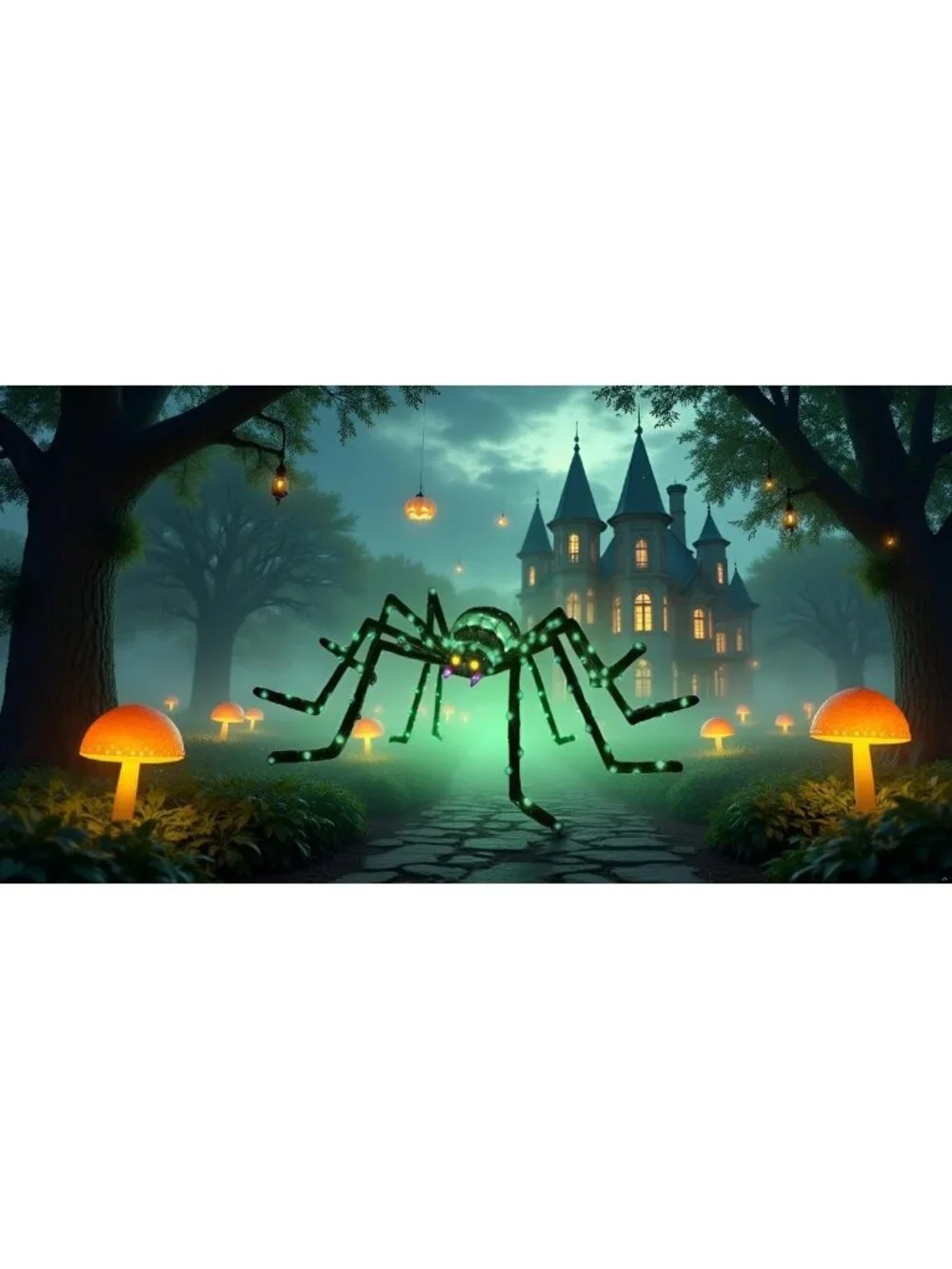 Giant 6.8ft Light Up Spider Halloween Decoration with 115 LED Lights for Yard